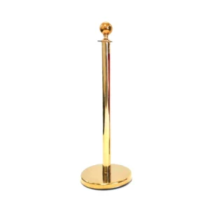 Gold Bollard & Velvet Red Rope