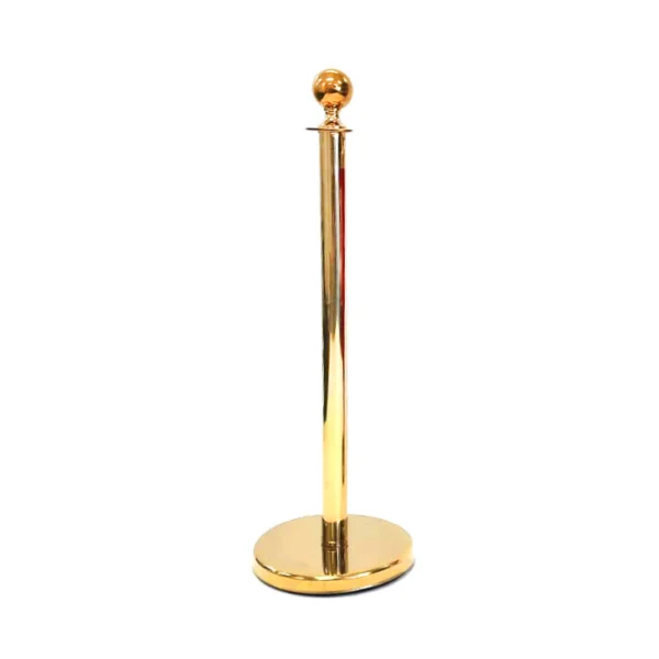 Gold Bollard & Velvet Red Rope