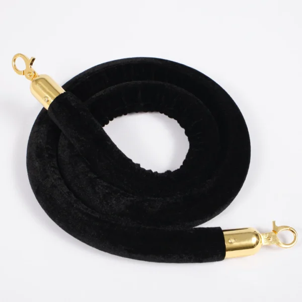 Bollard Velvet Rope Black