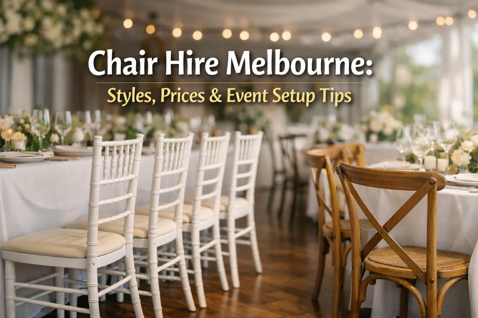 Chair Hire Melbourne Styles, Prices , Event Setup Tips