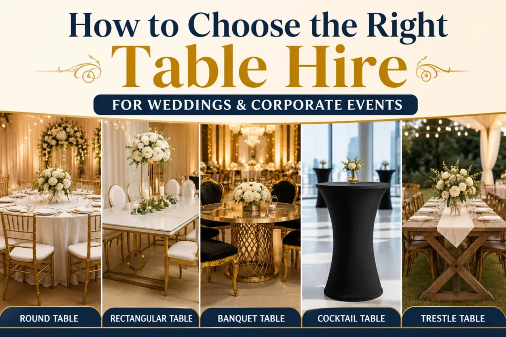How to Choose the Right Table Hire for Weddings & Corporate Events