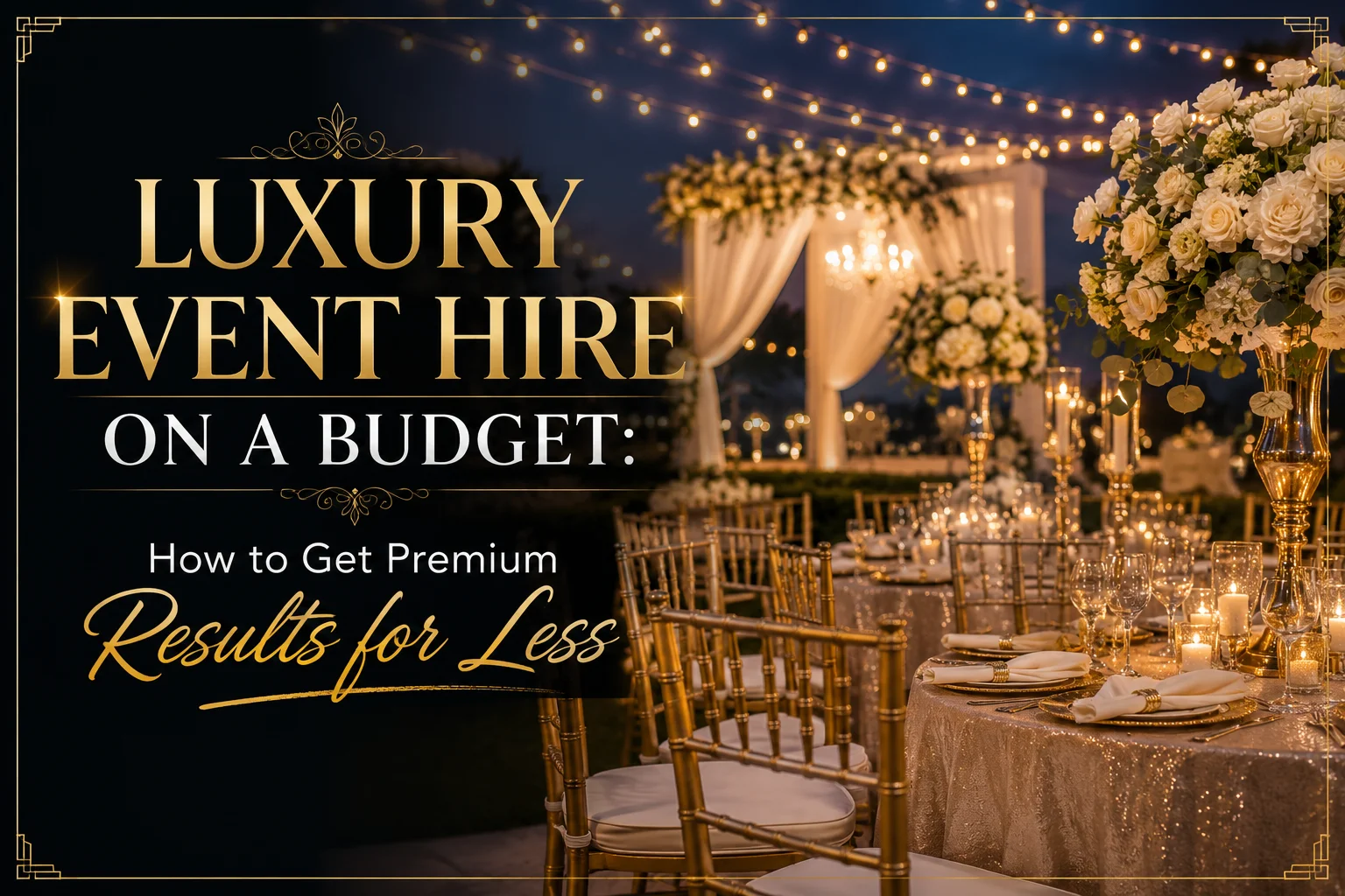 Luxury Event Hire on a Budget How to Get Premium Results for Less