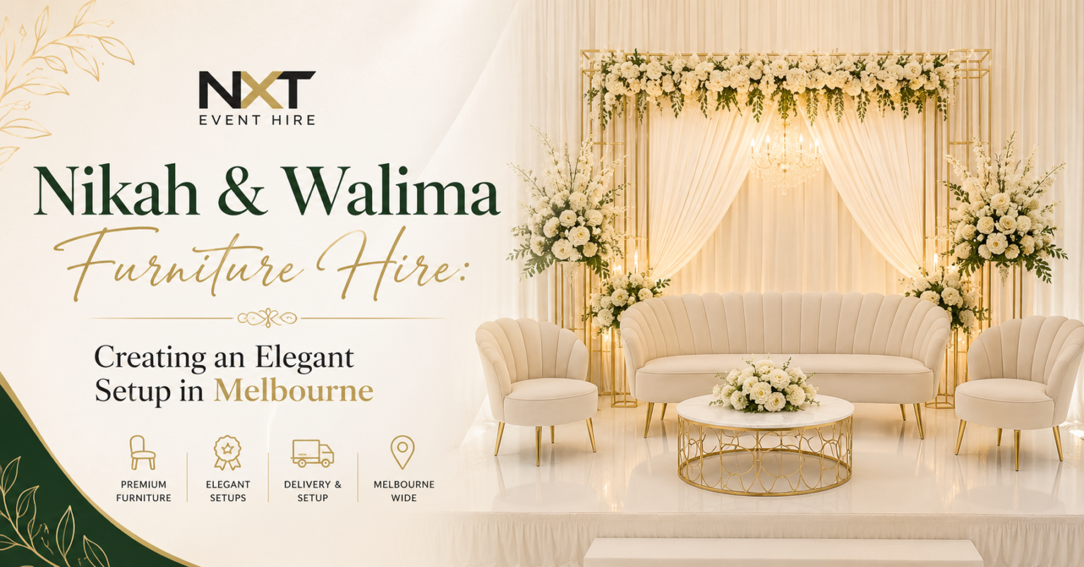 Nikah & Walima Furniture Hire in Melbourne Elegant Setup