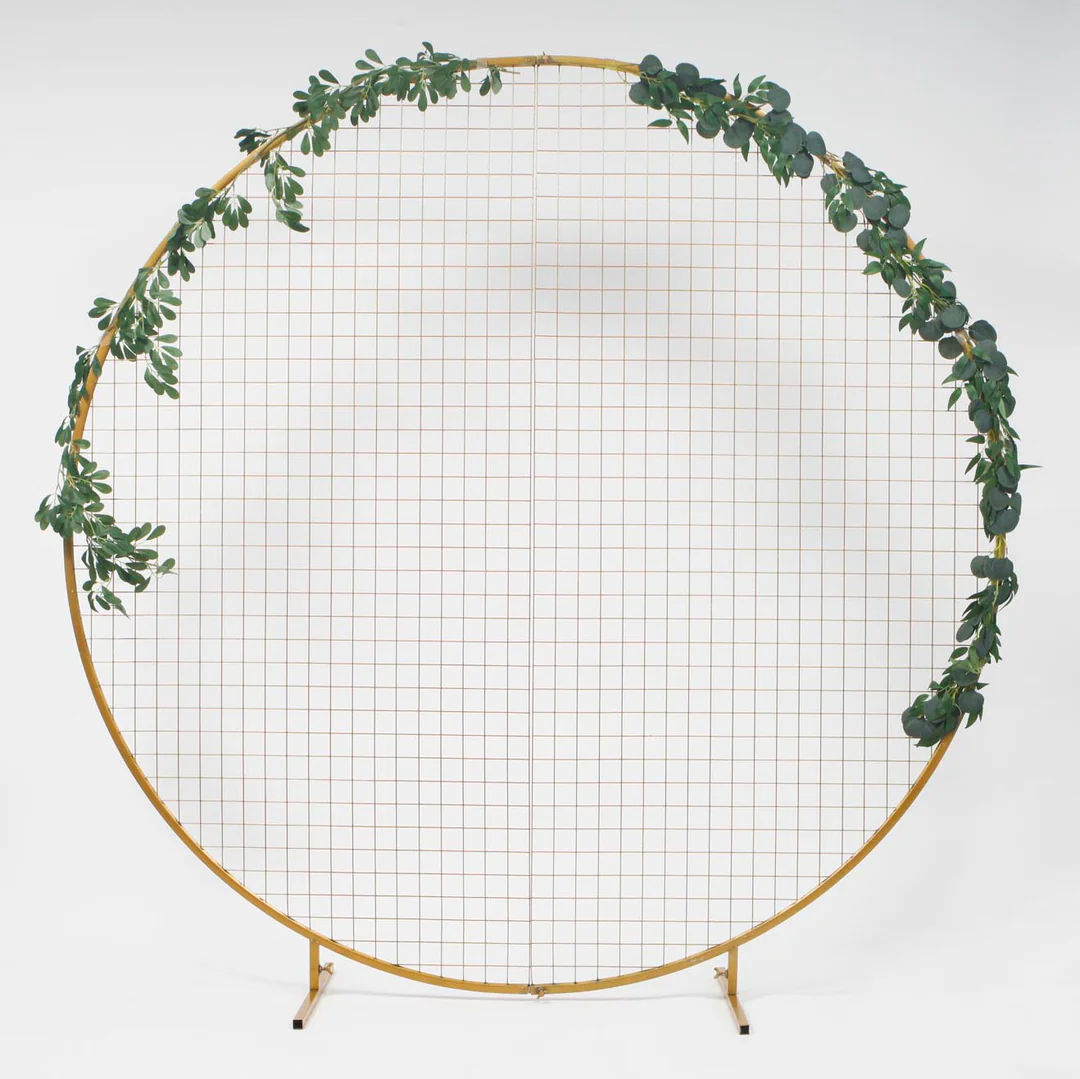 Round Mesh Balloon Stand Frame Arch - White - Image 2